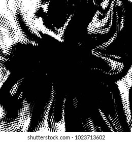 Abstract grunge grid stripe halftone background pattern. Black and white line vector illustration
