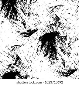 Abstract grunge grid stripe halftone background pattern. Black and white line vector illustration
