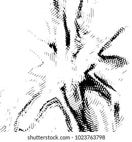 Abstract grunge grid stripe halftone background pattern. Black and white line vector illustration
