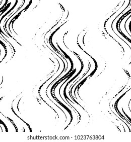 Abstract grunge grid stripe halftone background pattern. Black and white line vector illustration
