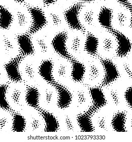 Abstract grunge grid stripe halftone background pattern. Black and white line vector illustration

