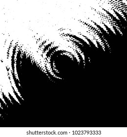 Abstract grunge grid stripe halftone background pattern. Black and white line vector illustration
