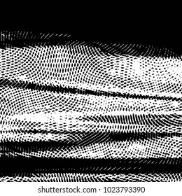 Abstract grunge grid stripe halftone background pattern. Black and white line vector illustration
