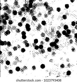Abstract grunge grid stripe halftone background pattern. Black and white line vector illustration
