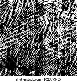 Abstract grunge grid stripe halftone background pattern. Black and white line vector illustration
