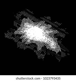 Abstract grunge grid stripe halftone background pattern. Black and white line vector illustration
