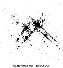 Abstract grunge grid stripe halftone background pattern. Black and white line vector illustration
