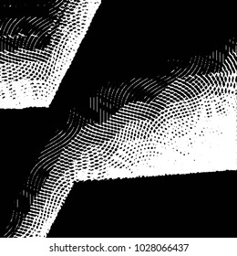Abstract grunge grid stripe halftone background pattern. Black and white line vector illustration
