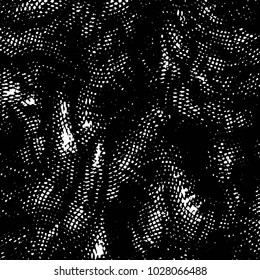 Abstract grunge grid stripe halftone background pattern. Black and white line vector illustration
