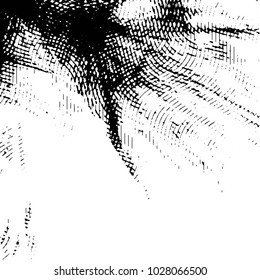 Abstract grunge grid stripe halftone background pattern. Black and white line vector illustration

