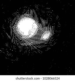 Abstract grunge grid stripe halftone background pattern. Black and white line vector illustration

