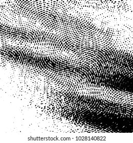 Abstract grunge grid stripe halftone background pattern. Black and white line vector illustration
