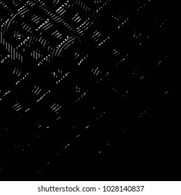 Abstract grunge grid stripe halftone background pattern. Black and white line vector illustration
