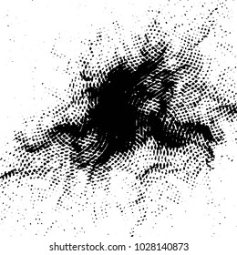 Abstract grunge grid stripe halftone background pattern. Black and white line vector illustration
