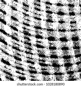 Abstract grunge grid stripe halftone background pattern. Black and white line vector illustration
