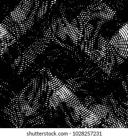 Abstract grunge grid stripe halftone background pattern. Black and white line vector illustration
