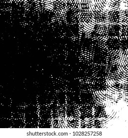 Abstract grunge grid stripe halftone background pattern. Black and white line vector illustration

