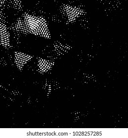 Abstract grunge grid stripe halftone background pattern. Black and white line vector illustration
