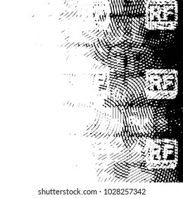 Abstract grunge grid stripe halftone background pattern. Black and white line vector illustration
