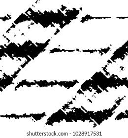 Abstract grunge grid stripe halftone background pattern. Black and white line vector illustration
