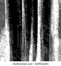 Abstract grunge grid stripe halftone background pattern. Black and white line vector illustration

