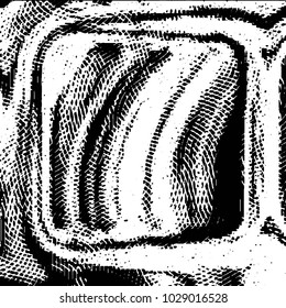 Abstract grunge grid stripe halftone background pattern. Black and white line vector illustration
