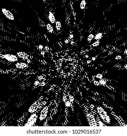Abstract grunge grid stripe halftone background pattern. Black and white line vector illustration
