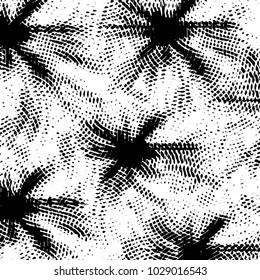 Abstract grunge grid stripe halftone background pattern. Black and white line vector illustration
