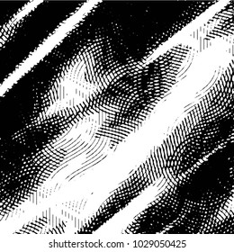 Abstract grunge grid stripe halftone background pattern. Black and white line vector illustration
