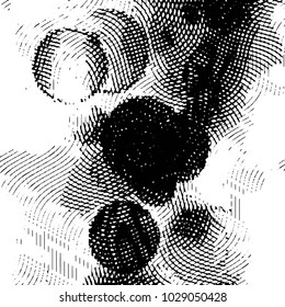 Abstract grunge grid stripe halftone background pattern. Black and white line vector illustration
