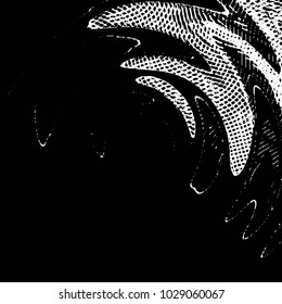 Abstract grunge grid stripe halftone background pattern. Black and white line vector illustration
