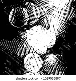 Abstract grunge grid stripe halftone background pattern. Black and white line vector illustration
