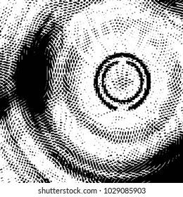 Abstract grunge grid stripe halftone background pattern. Black and white line vector illustration
