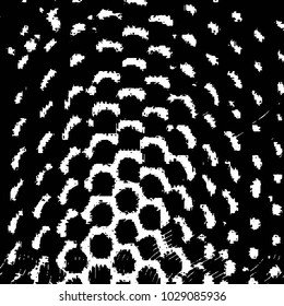Abstract grunge grid stripe halftone background pattern. Black and white line vector illustration
