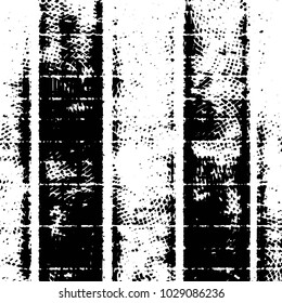 Abstract grunge grid stripe halftone background pattern. Black and white line vector illustration
