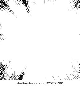 Abstract grunge grid stripe halftone background pattern. Black and white line vector illustration
