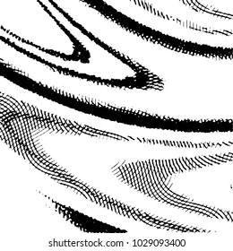 Abstract grunge grid stripe halftone background pattern. Black and white line vector illustration

