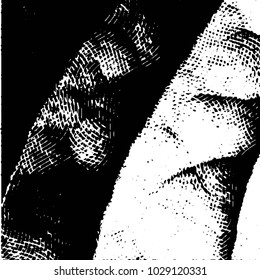 Abstract grunge grid stripe halftone background pattern. Black and white line vector illustration
