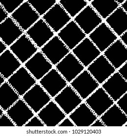 Abstract grunge grid stripe halftone background pattern. Black and white line vector illustration
