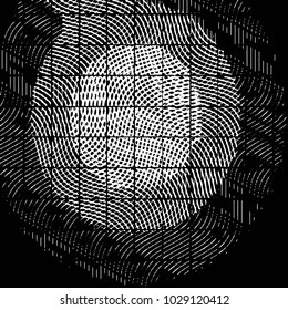 Abstract grunge grid stripe halftone background pattern. Black and white line vector illustration
