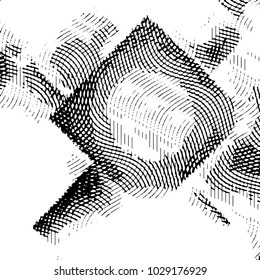 Abstract grunge grid stripe halftone background pattern. Black and white line vector illustration
