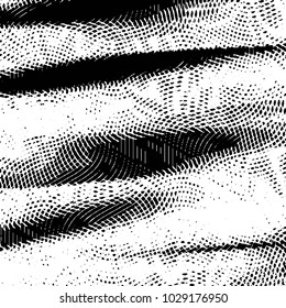 Abstract grunge grid stripe halftone background pattern. Black and white line vector illustration
