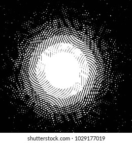 Abstract grunge grid stripe halftone background pattern. Black and white line vector illustration
