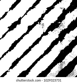 Abstract grunge grid stripe halftone background pattern. Black and white line vector illustration
