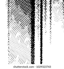 Abstract grunge grid stripe halftone background pattern. Black and white line vector illustration
