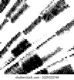Abstract grunge grid stripe halftone background pattern. Black and white line vector illustration
