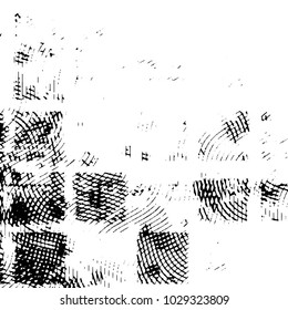 Abstract grunge grid stripe halftone background pattern. Black and white line vector illustration
