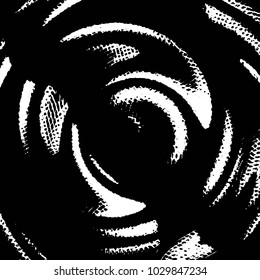 Abstract grunge grid stripe halftone background pattern. Black and white line vector illustration
