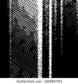 Abstract grunge grid stripe halftone background pattern. Black and white line vector illustration
