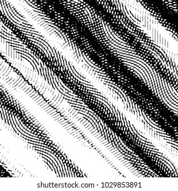 Abstract grunge grid stripe halftone background pattern. Black and white line vector illustration
